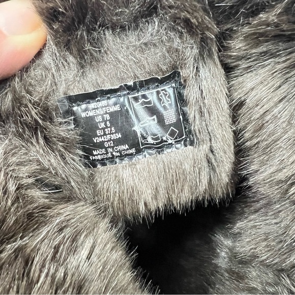 Lands End Mendota Suede Tall Boots Faux Fur 7 Leather Chocolate Brown Cabincore - Picture 9 of 11